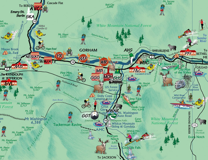 Pinkham Notch and North Recreation Map